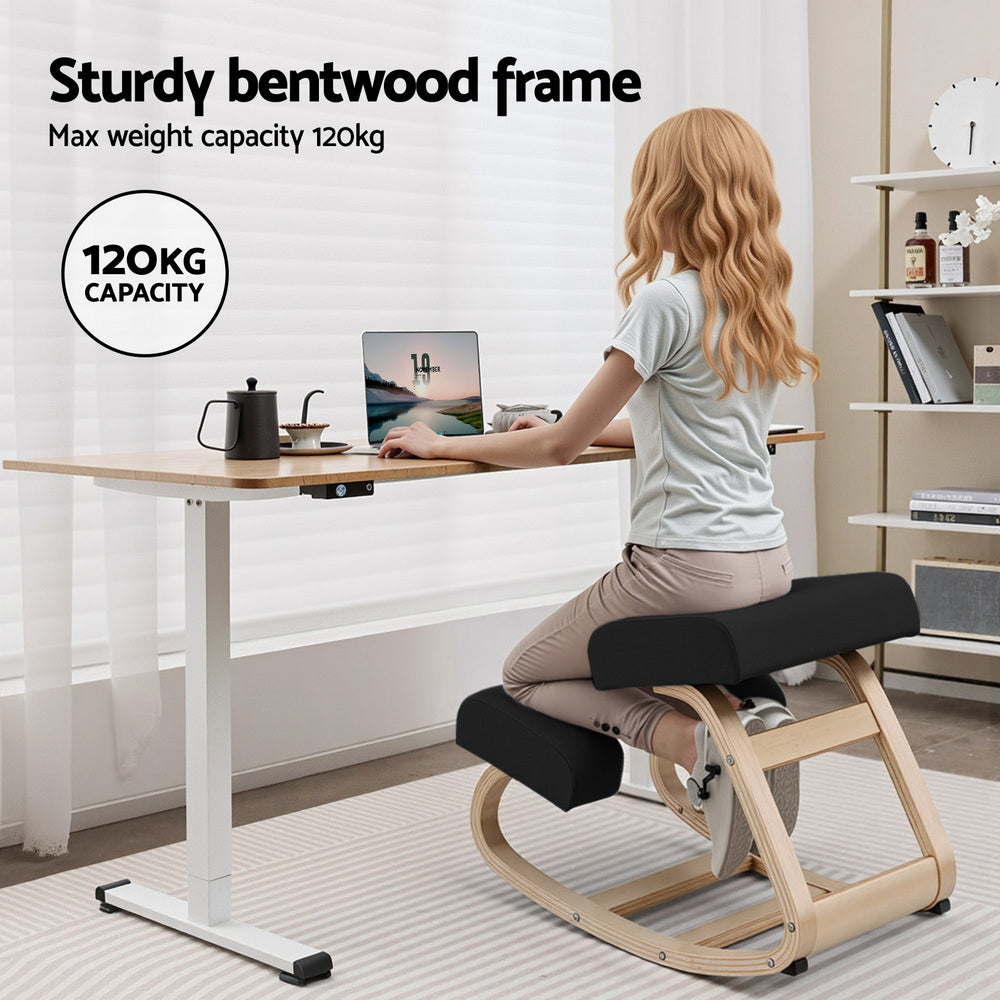 Artiss Kneeling Chair Ergonomic Posture Chair with Memory Foam Balance Stool for Home Office Gaming 120kg KCHAIR-G-01-BK