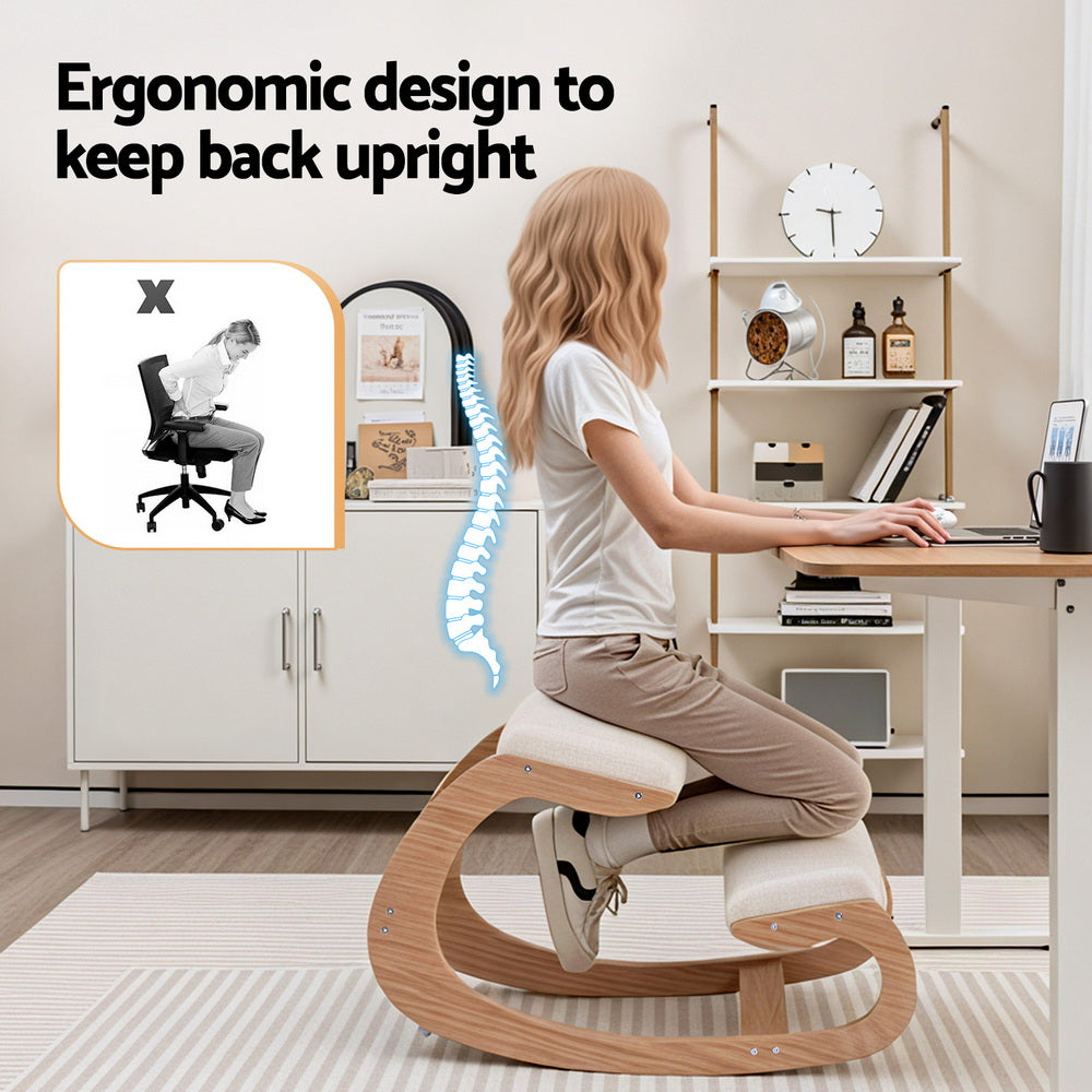Artiss Kneeling Chair Ergonomic Posture Chair with Memory Foam Balance Stool for Home Office Gaming 120kg KCHAIR-G-02-BG