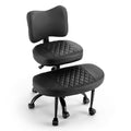 Artiss Cross Legged Kneeling Chair Adjustable Meditation Ergonomic Office Seat KCHAIR-PU-2019-BK