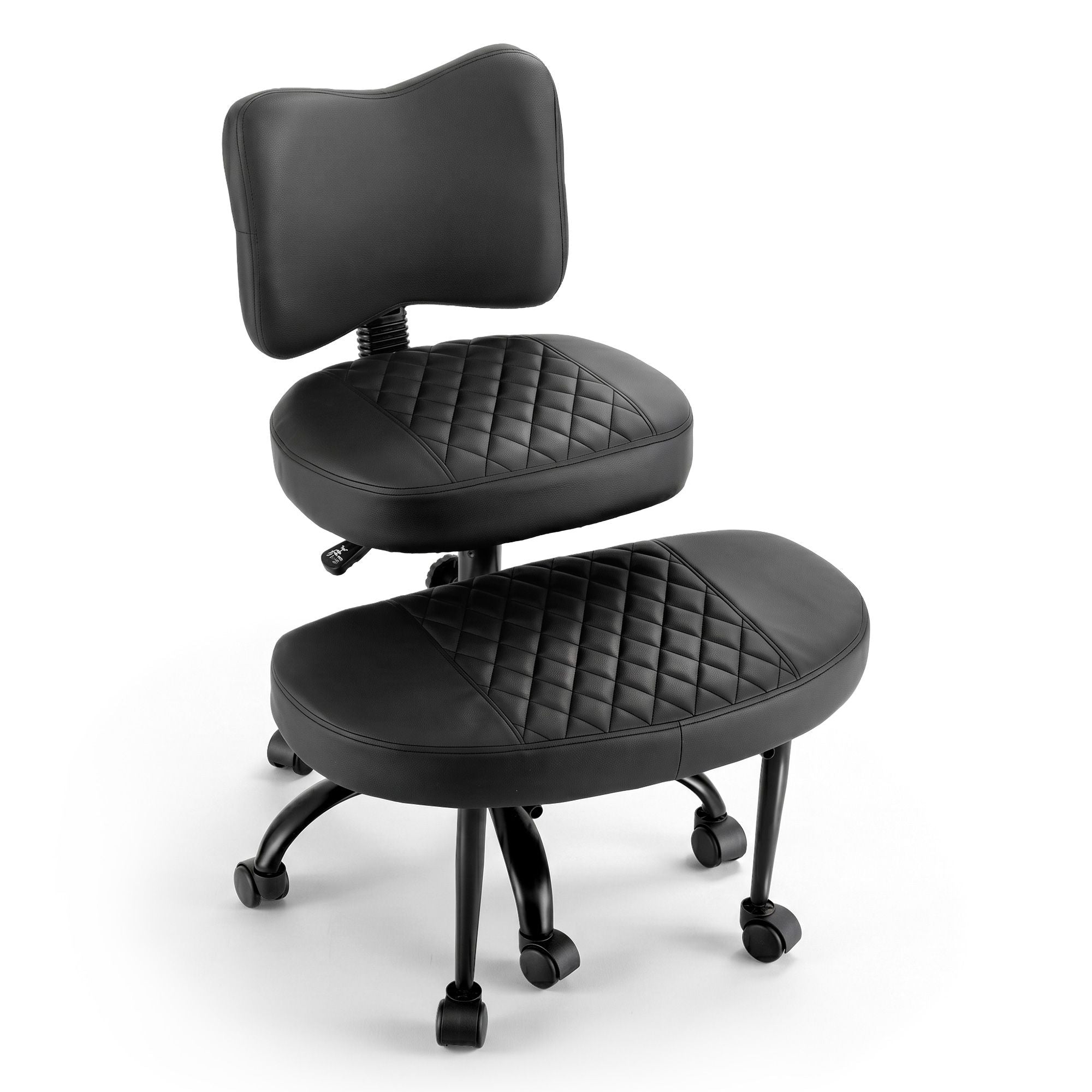 Artiss Cross Legged Kneeling Chair Adjustable Meditation Ergonomic Office Seat KCHAIR-PU-2019-BK