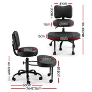 Artiss Cross Legged Kneeling Chair Adjustable Meditation Ergonomic Office Seat KCHAIR-PU-2019-BK