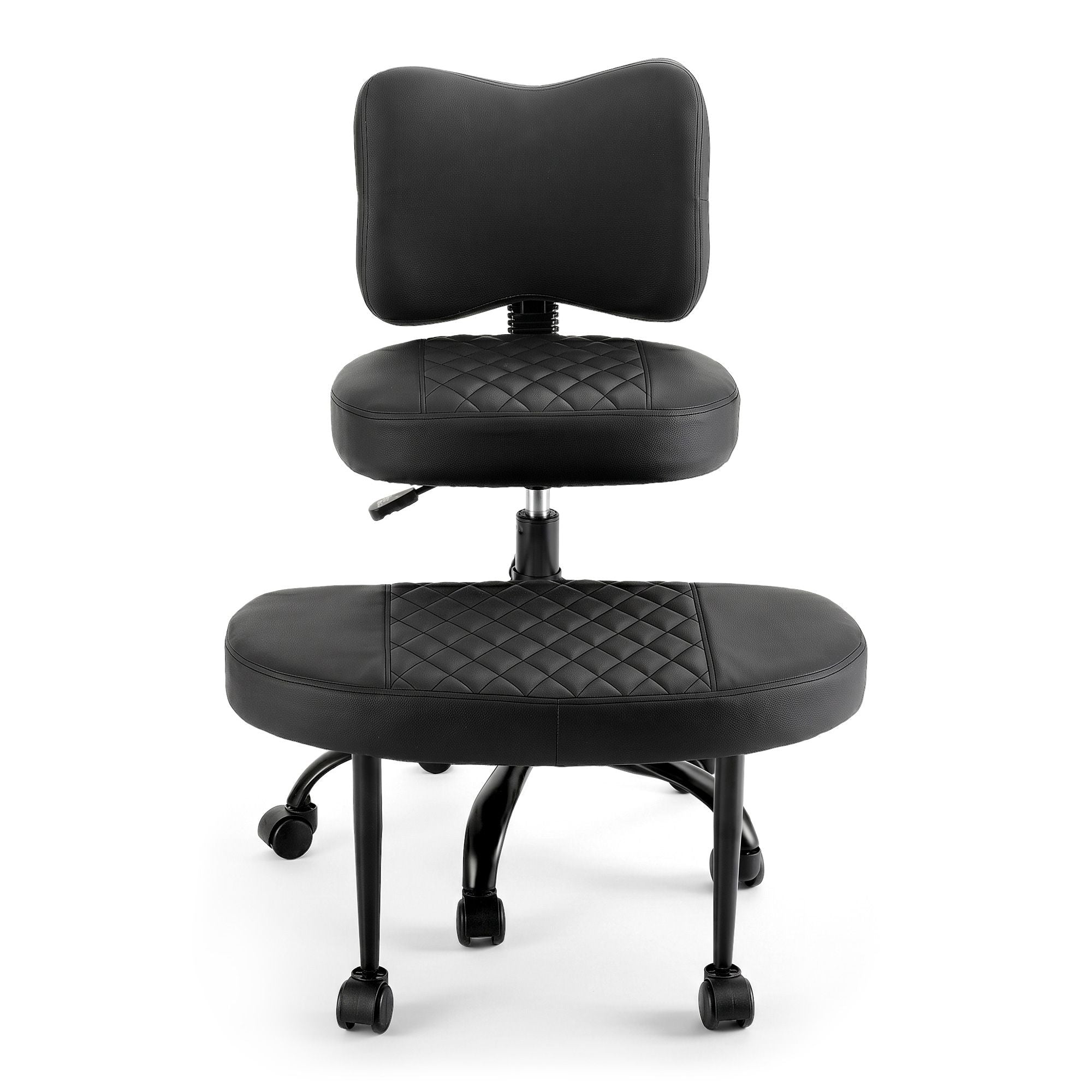 Artiss Cross Legged Kneeling Chair Adjustable Meditation Ergonomic Office Seat KCHAIR-PU-2019-BK