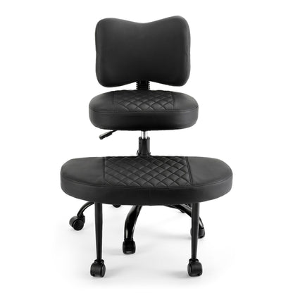 Artiss Cross Legged Kneeling Chair Adjustable Meditation Ergonomic Office Seat KCHAIR-PU-2019-BK