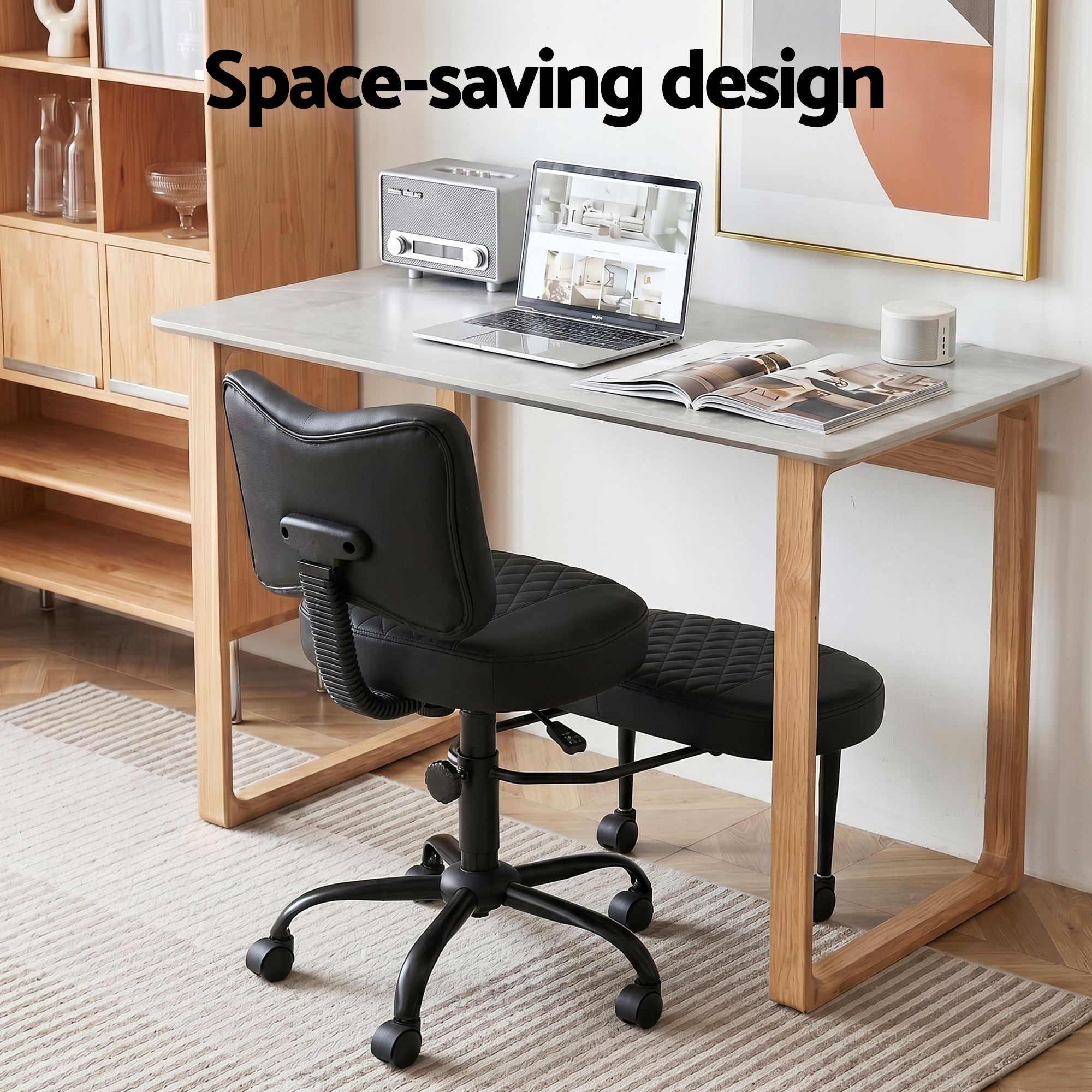 Artiss Cross Legged Kneeling Chair Adjustable Meditation Ergonomic Office Seat KCHAIR-PU-2019-BK
