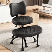 Artiss Cross Legged Kneeling Chair Adjustable Meditation Ergonomic Office Seat KCHAIR-PU-2019-BK