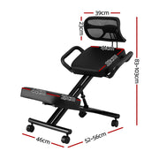 Artiss Kneeling Chair Ergonomic Office Home Knee Seat Posture Back Stretch Rest KCHAIR-PU-BACK-BK