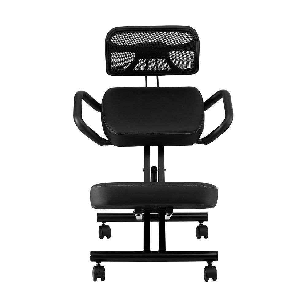 Artiss Kneeling Chair Ergonomic Office Home Knee Seat Posture Back Stretch Rest KCHAIR-PU-BACK-BK