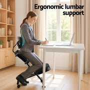 Artiss Kneeling Chair Ergonomic Office Home Knee Seat Posture Back Stretch Rest KCHAIR-PU-BACK-BK