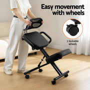 Artiss Kneeling Chair Ergonomic Office Home Knee Seat Posture Back Stretch Rest KCHAIR-PU-BACK-BK