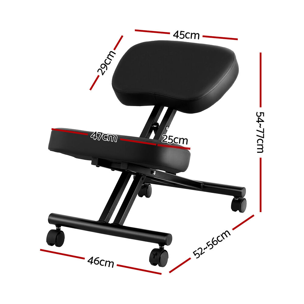Artiss Kneeling Chair Ergonomic Office Chairs Home Knee Seat Posture Stretch Rest KCHAIR-PU-BK