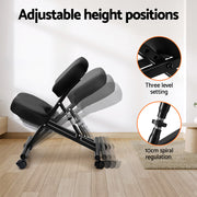 Artiss Kneeling Chair Ergonomic Office Chairs Home Knee Seat Posture Stretch Rest KCHAIR-PU-BK