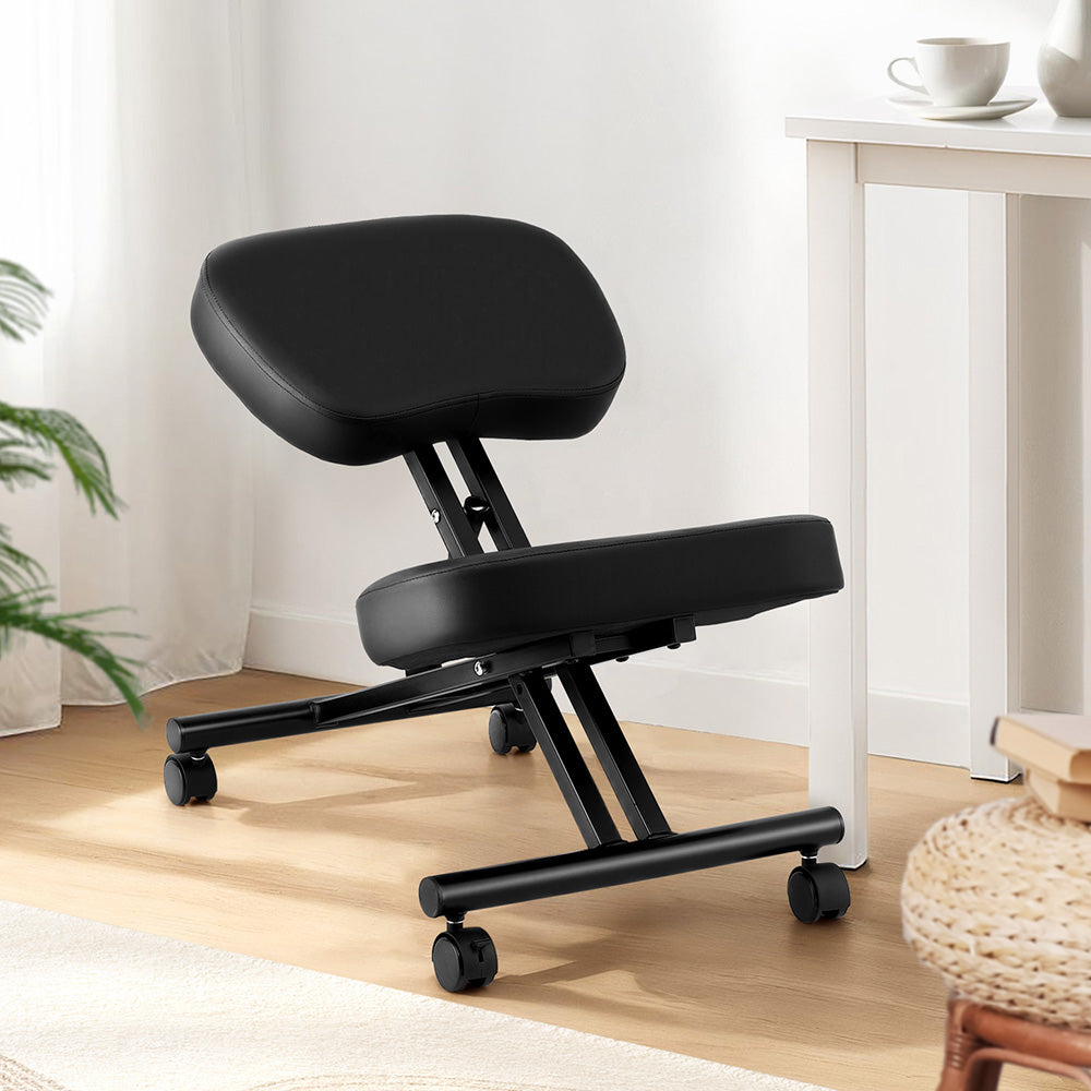 Artiss Kneeling Chair Ergonomic Office Chairs Home Knee Seat Posture Stretch Rest KCHAIR-PU-BK