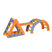 Keezi Kids Climbing Frame Set With Slide Indoor Outdoor Toddler Toys Pikler Triangle Climber With Arch KCS-SLIDE-2IN1-OG