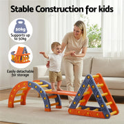 Keezi Kids Climbing Frame Set With Slide Indoor Outdoor Toddler Toys Pikler Triangle Climber With Arch KCS-SLIDE-2IN1-OG