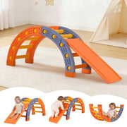 Keezi Kids Climbing Frame Set With Slide Indoor Outdoor Toddler Toys Pikler Arch Climber KCS-SLIDE-ARC-OG