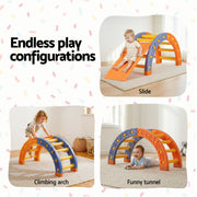 Keezi Kids Climbing Frame Set With Slide Indoor Outdoor Toddler Toys Pikler Arch Climber KCS-SLIDE-ARC-OG