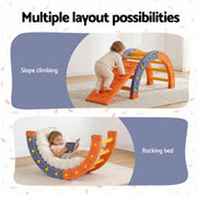 Keezi Kids Climbing Frame Set With Slide Indoor Outdoor Toddler Toys Pikler Arch Climber KCS-SLIDE-ARC-OG