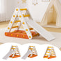 Keezi Kids Climbing Frame Set With Slide Indoor Outdoor Toddler Toys Pikler Triangle Climber KCS-SLIDE-TRGL-WH