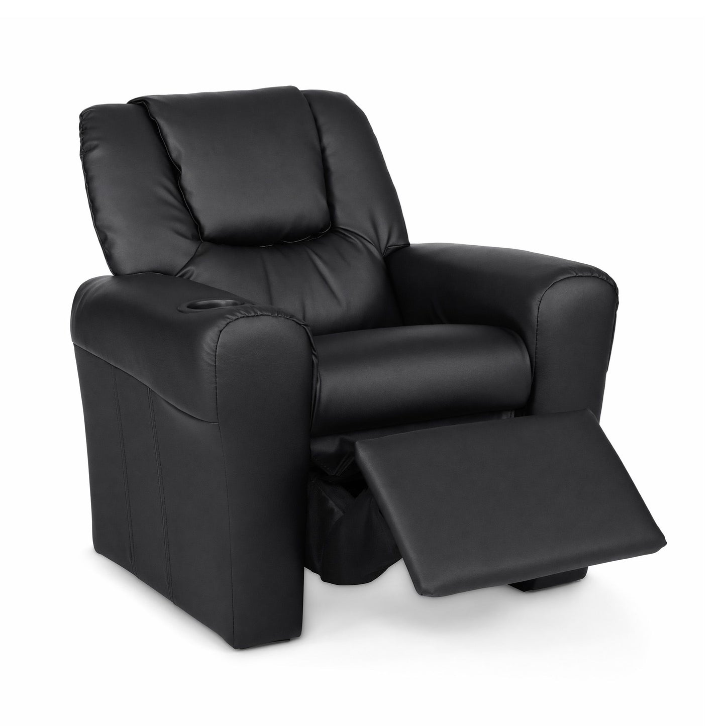 Keezi Kids Recliner Chair Black PU Leather Sofa Lounge Couch Children Armchair KID-RECLINER-BK