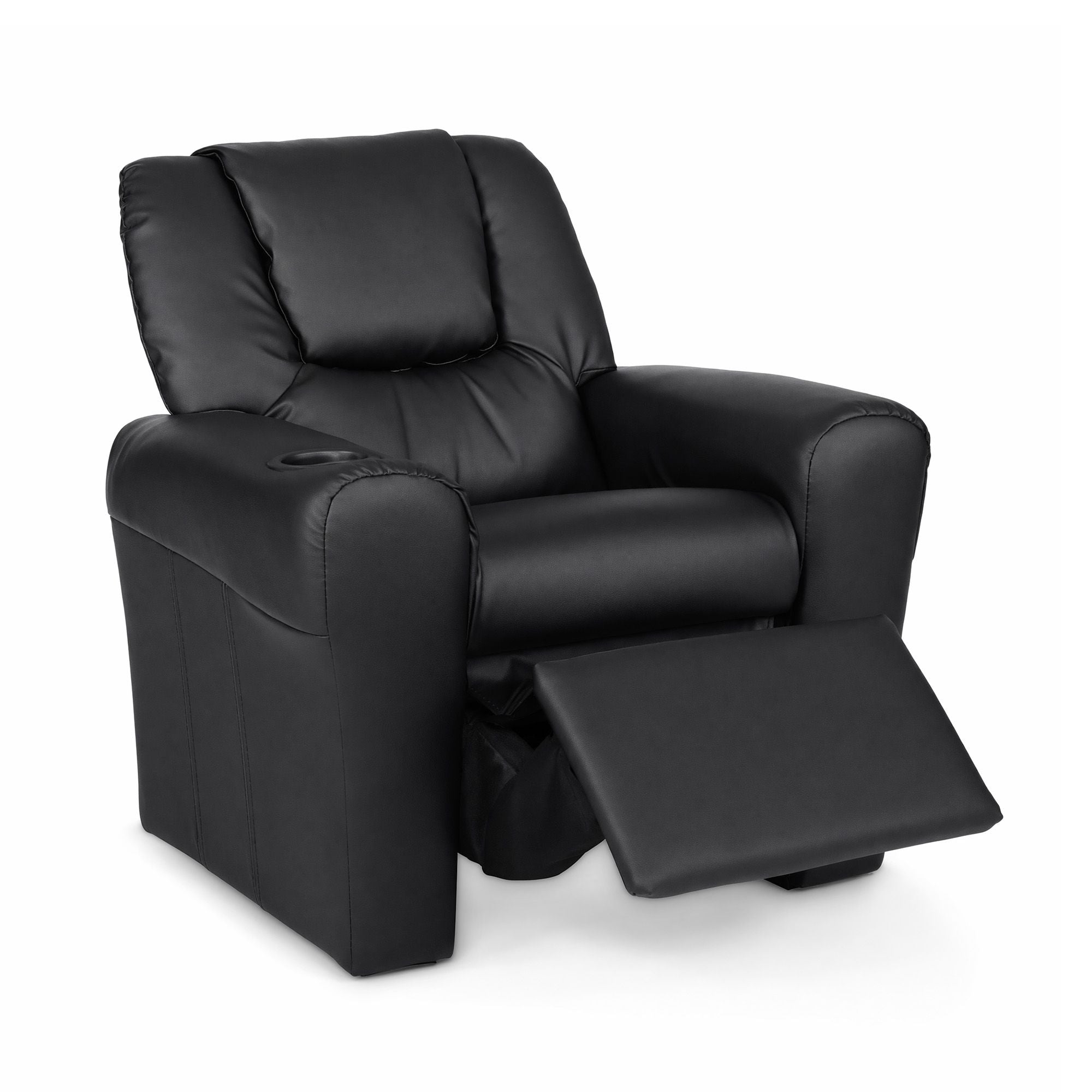 Keezi Kids Recliner Chair Black PU Leather Sofa Lounge Couch Children Armchair