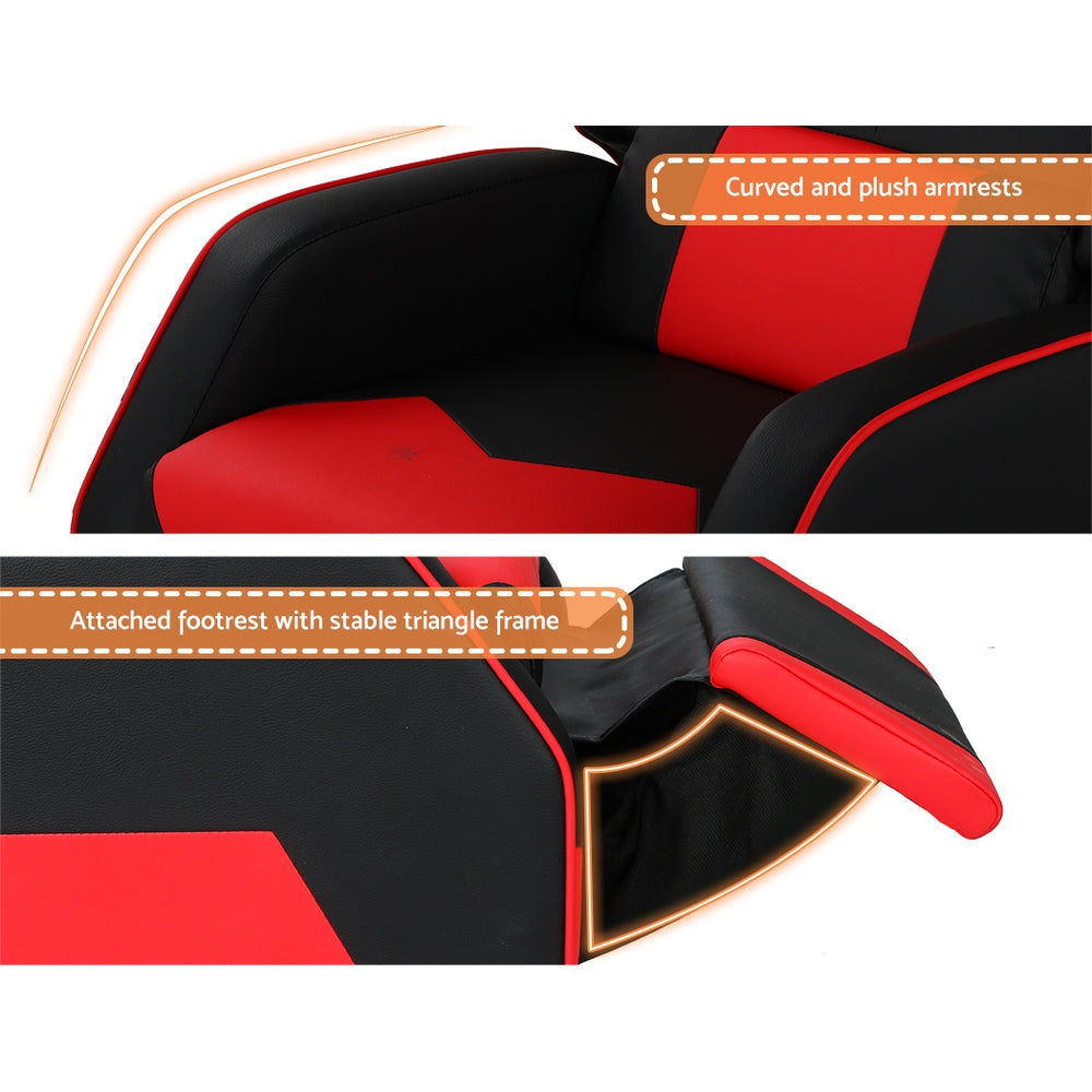 Keezi Kids Recliner Chair PU Leather Gaming Sofa Lounge Couch Children Armchair KID-RECLINER-BLRD