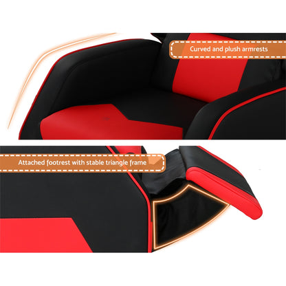 Keezi Kids Recliner Chair PU Leather Gaming Sofa Lounge Couch Children Armchair KID-RECLINER-BLRD