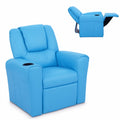 Keezi Kids Recliner Chair Blue PU Leather Sofa Lounge Couch Children Armchair