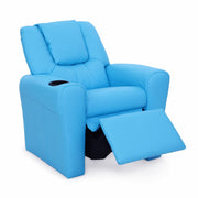 Keezi Kids Recliner Chair Blue PU Leather Sofa Lounge Couch Children Armchair