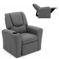 Keezi Kids Recliner Chair Grey Linen Soft Sofa Lounge Couch Children Armchair KID-RECLINER-GY