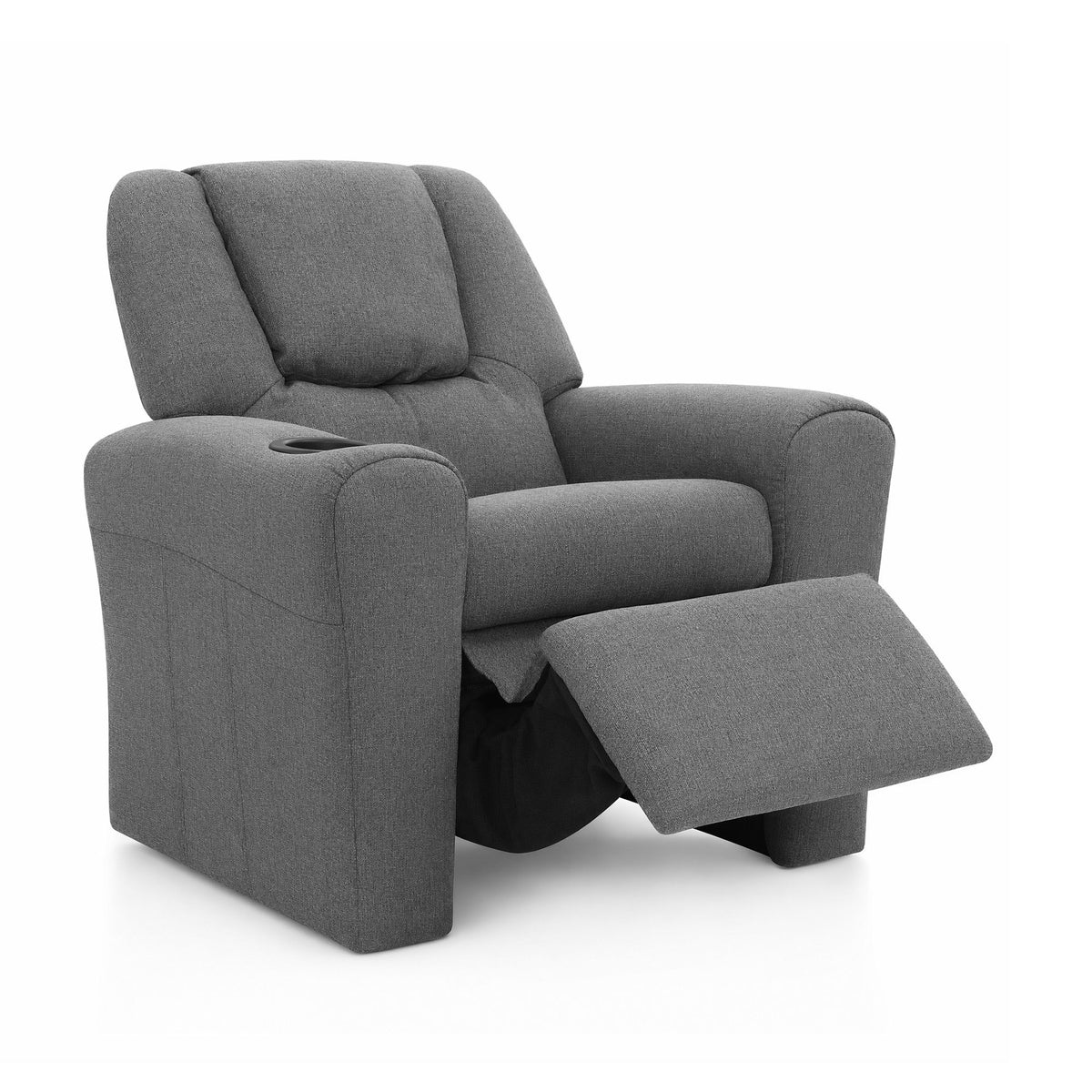Keezi Kids Recliner Chair Grey Linen Soft Sofa Lounge Couch Children Armchair KID-RECLINER-GY