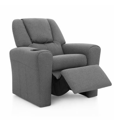 Keezi Kids Recliner Chair Grey Linen Soft Sofa Lounge Couch Children Armchair KID-RECLINER-GY