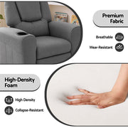 Keezi Kids Recliner Chair Grey Linen Soft Sofa Lounge Couch Children Armchair KID-RECLINER-GY