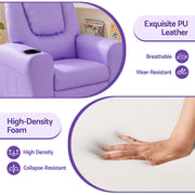 Keezi Kids Recliner Chair Purple PU Leather Sofa Lounge Couch Children Armchair