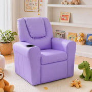 Keezi Kids Recliner Chair Purple PU Leather Sofa Lounge Couch Children Armchair