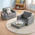 Keezi Kids Sofa 1 Seater Children Flip Open Couch Lounger Armchair Soft Grey