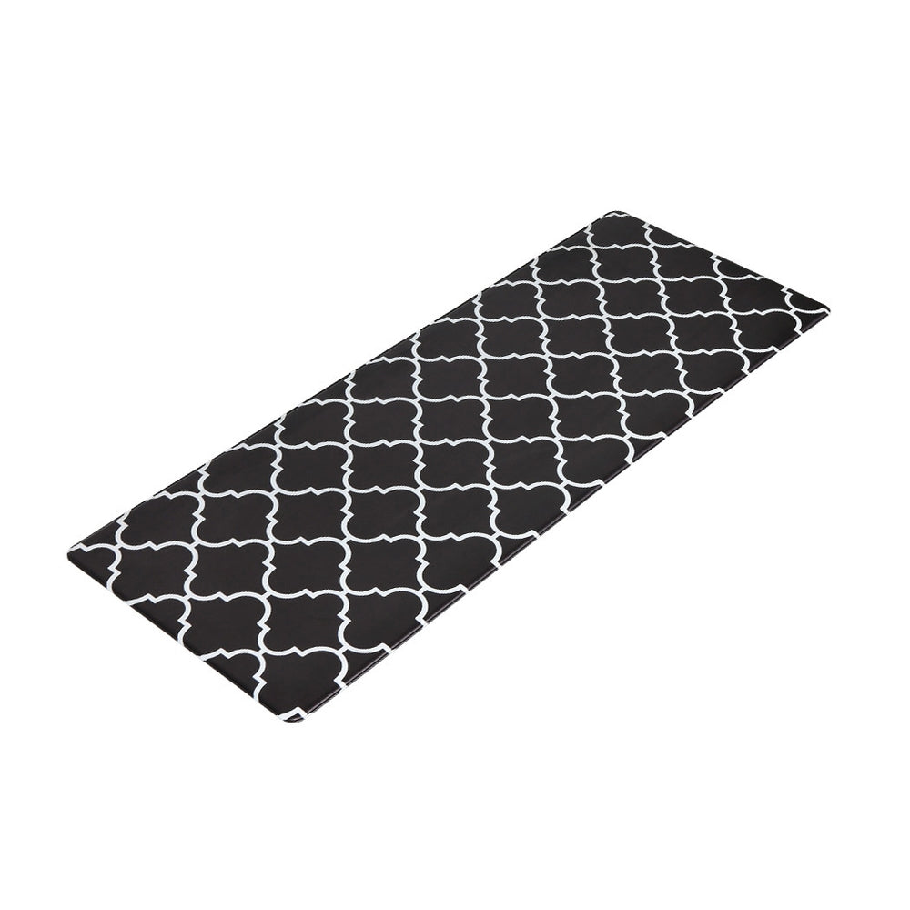 Artiss Kitchen Mat 45x120cm PVC Floor Rug Carpet Non-slip Gina KMAT-PVC-03-45X120-BK