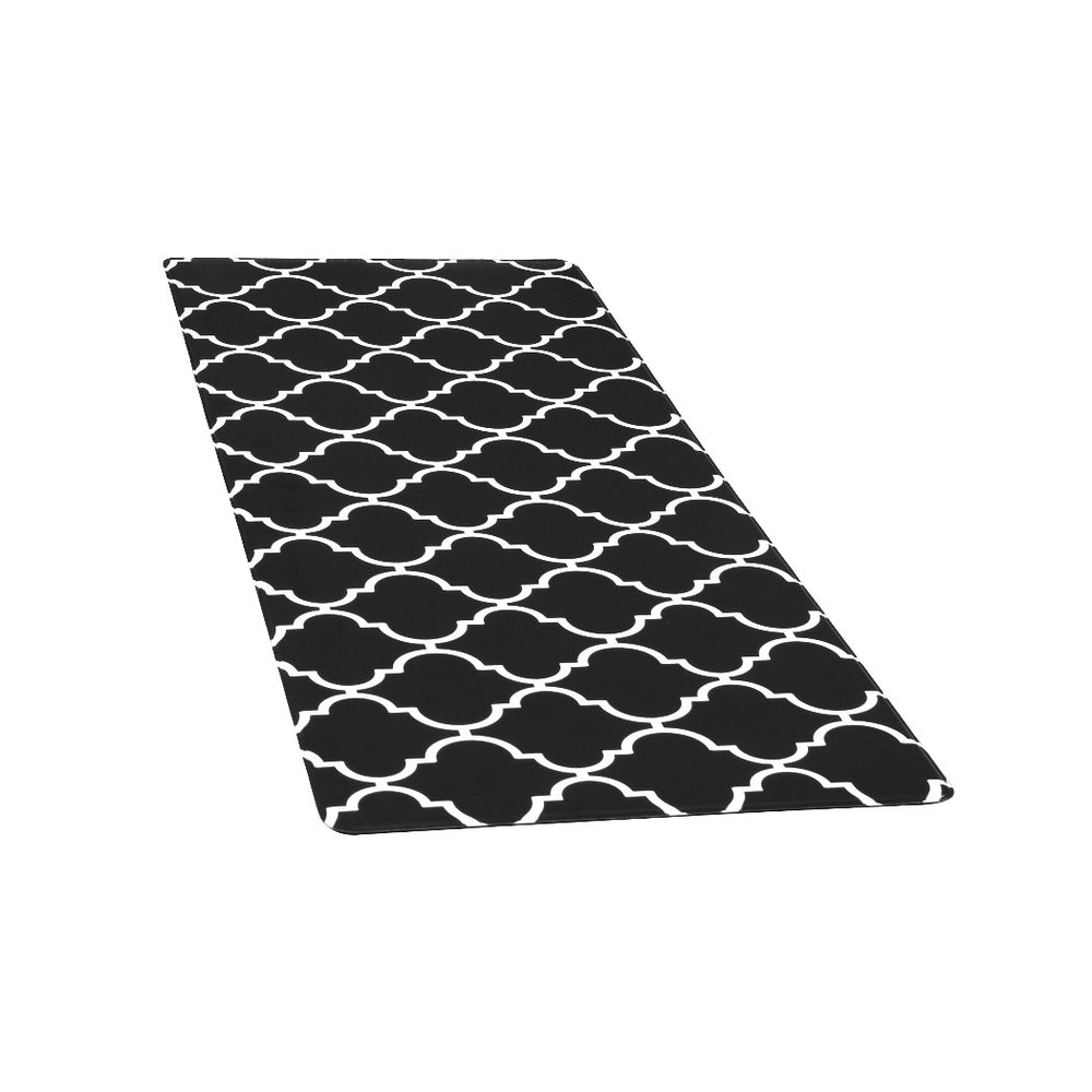Artiss Kitchen Mat 45x120cm PVC Floor Rug Carpet Non-slip Gina KMAT-PVC-03-45X120-BK
