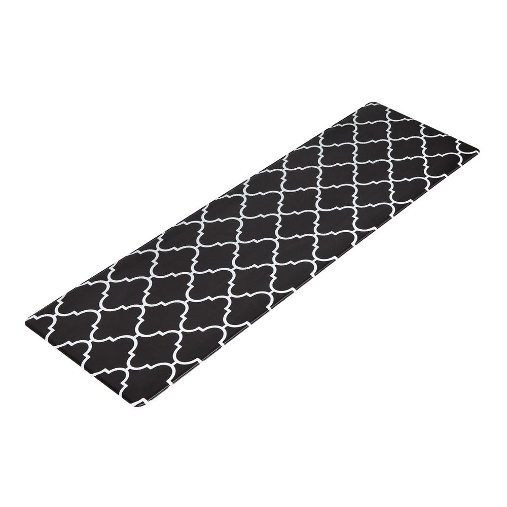 Artiss Kitchen Mat 45x150cm PVC Floor Rug Carpet Non-slip Gina KMAT-PVC-03-45X150-BK