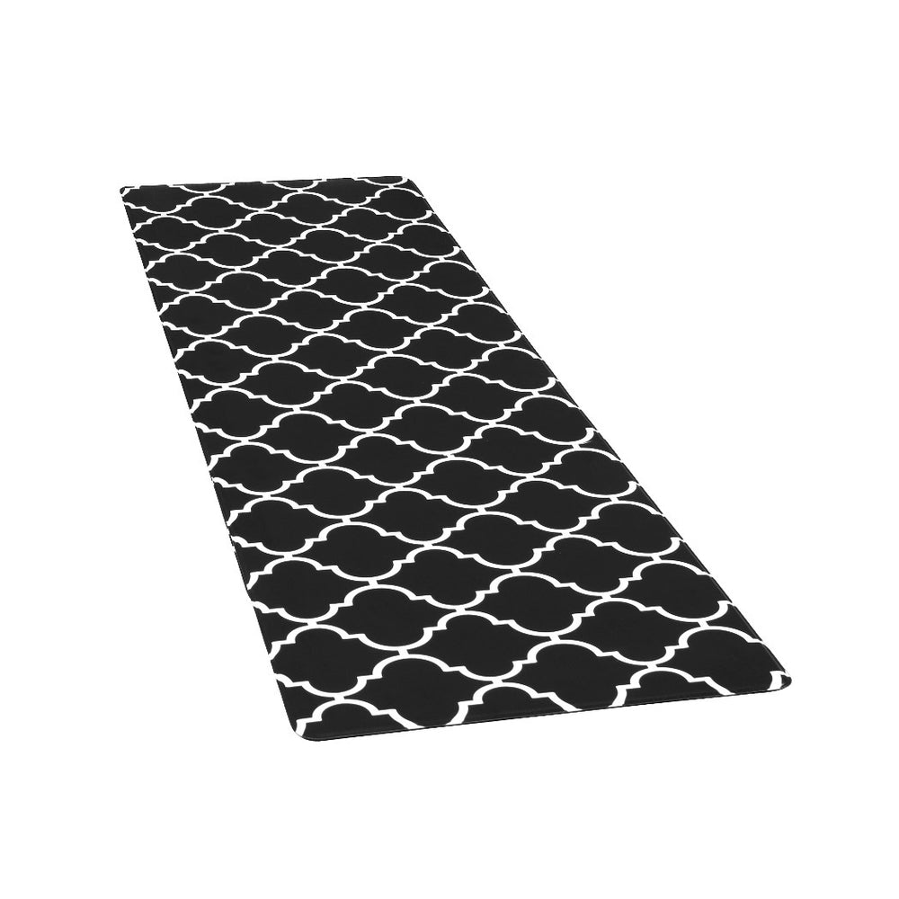 Artiss Kitchen Mat 45x150cm PVC Floor Rug Carpet Non-slip Gina KMAT-PVC-03-45X150-BK