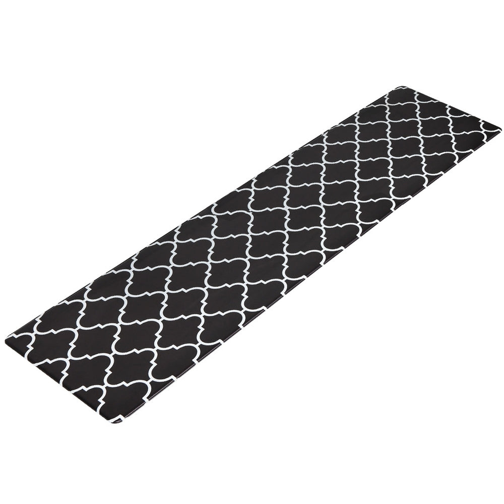 Artiss Kitchen Mat 45x180cm PVC Floor Rug Carpet Non-slip Gina KMAT-PVC-03-45X180-BK