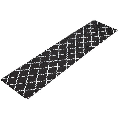 Artiss Kitchen Mat 45x180cm PVC Floor Rug Carpet Non-slip Gina KMAT-PVC-03-45X180-BK