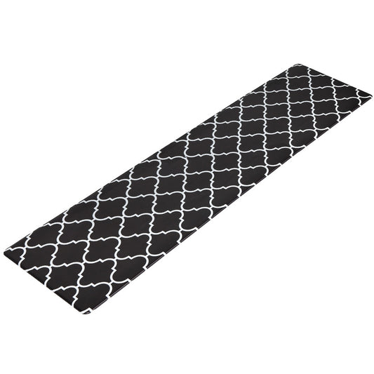 Artiss Kitchen Mat 45x180cm PVC Floor Rug Carpet Non-slip Gina KMAT-PVC-03-45X180-BK