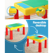 Keezi 3PCS Kids Table and Chairs Set Activity Toys Storage Box Desk Blocks KPF-7834-CFL