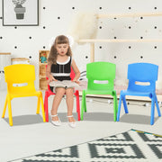 Keezi Kids Chairs Set Plastic Set of 4 Activity Study Chair 50KG KPF-CHAIR-4PC-BRGY
