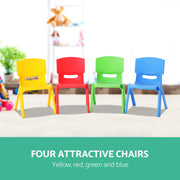 Keezi Kids Chairs Set Plastic Set of 4 Activity Study Chair 50KG KPF-CHAIR-4PC-BRGY
