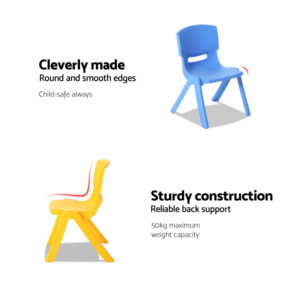Keezi Kids Chairs Set Plastic Set of 4 Activity Study Chair 50KG KPF-CHAIR-4PC-BRGY