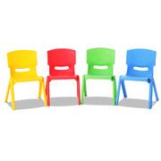 Keezi Kids Chairs Set Plastic Set of 4 Activity Study Chair 50KG KPF-CHAIR-4PC-BRGY