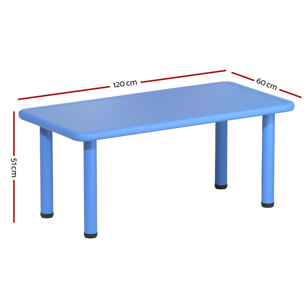 Keezi Kids Table Plastic Square Activity Study Desk 60X120CM KPF-TABLE-120-BU