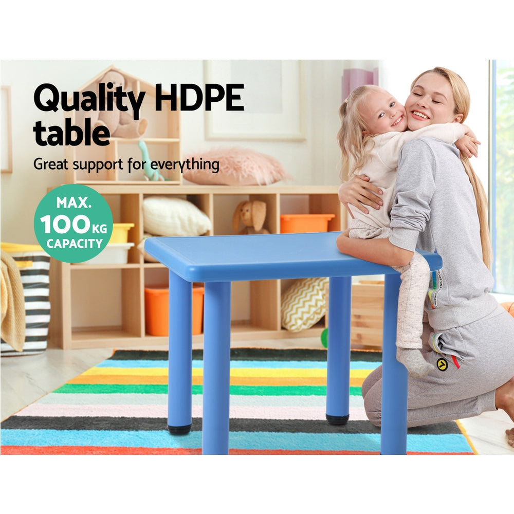 Keezi Kids Table Plastic Square Activity Study Desk 60X60CM KPF-TABLE-60-BU