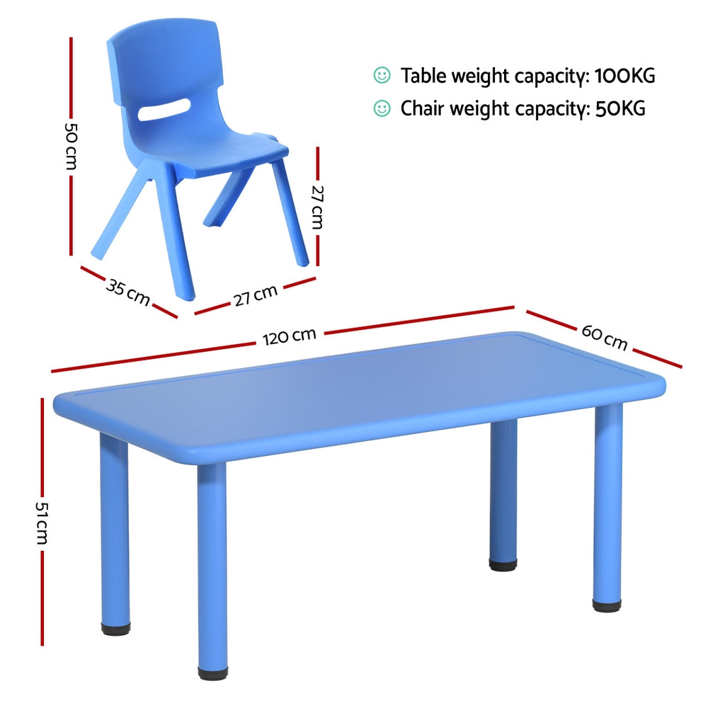 Keezi 9PCS Kids Table and Chairs Set Children Study Desk Furniture Plastic 8 Chairs KPF-TBCH-BU-9PC